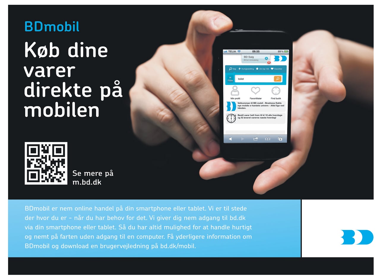 Publicité pour la déclinaison du site Internet de Dahl Danemark sur application mobile, 2013