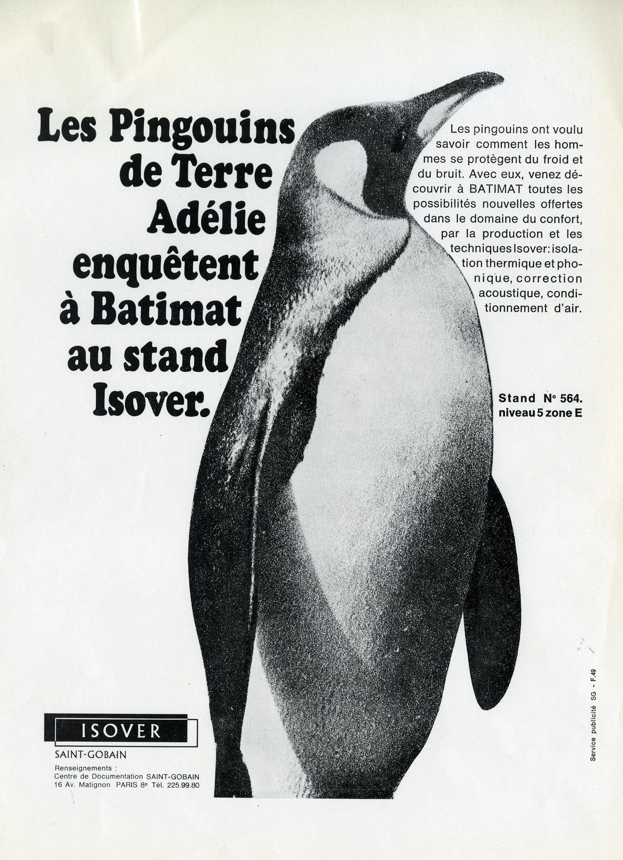 « Les Pingouins de Terre Adélie enquêtent à Batimat au stand Isover », 1967
