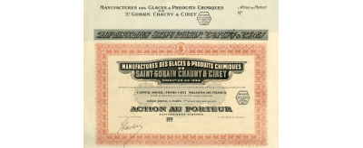 Action au porteur de la compagnie de Saint-Gobain émise après 1913