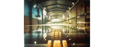 Ruban de verre float à l'usine de Chantereine le 28 juillet 1972, jour de l'inauguration du float