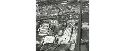 Vue aérienne de l'usine du Pontet vers 1947