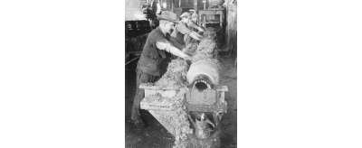 Fabrication des noyaux à l'usine de Pont-à-Mousson entre 1904 et 1935