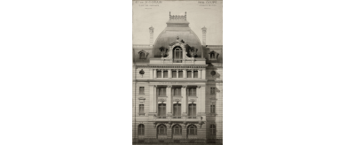 Projet d’élévation de la façade principale du nouveau siège social de Saint-Gobain place des Saussaies à Paris, 1898