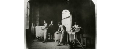 Fabrication des pots pour la fusion du verre à la glacerie de Mannheim-Walhof, milieu du XIXe siècle