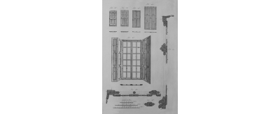 Exemple de fenêtre à deux montants de châssis à verre à noix, extrait de la planche V du Recueil de planches de l'Encyclopédie consacré au Menuisier en batimens