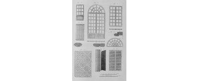 Exemples de croisées et de portes vitrées, extraits de la planche VI du Recueil de planches de l'Encyclopédie consacré au Menuisier en batimens