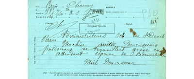 Télégramme annonçant la grève des polisseurs et des doucisseurs à Chauny, 1872
