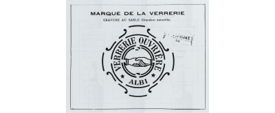 Marque de la Verrerie Ouvrière d’Albi, vers 1897