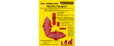 Affiche du concours d’admission à Progobain, 1974