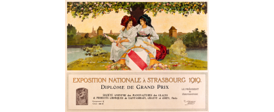 Diplôme décerné à la Compagnie de Saint-Gobain lors de l'Exposition Nationale de Strasbourg en 1919 : groupe K, classe 108 : grand prix