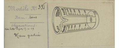 Modèle du verre mesureur en Pyrex en 1939