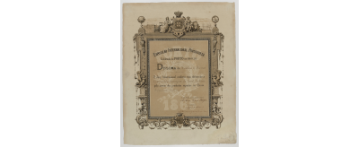 Diplôme décerné à la Compagnie de Saint-Gobain lors de l'Exposition Internationale Portugaise de Porto en 1865 : section 37 : médaille d'honneur