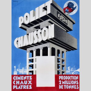 Affiche publicitaire pour Poliet et Chausson par l'affichiste Strebelle, 1931