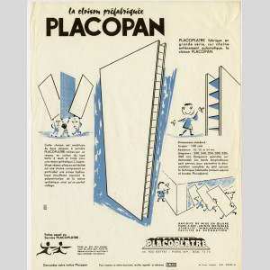 Publicité Placoplatre pour la cloison préfabriquée Placopan, 1961