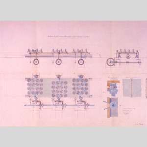 Plan de la machine à polir à vitesses différentielles, à action méthodique et continue, 15 mai 1872