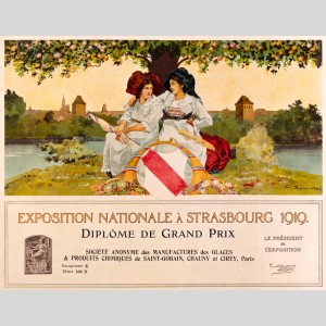 Diplôme décerné à la Compagnie de Saint-Gobain lors de l'Exposition Nationale de Strasbourg en 1919 : groupe K, classe 108 : grand prix