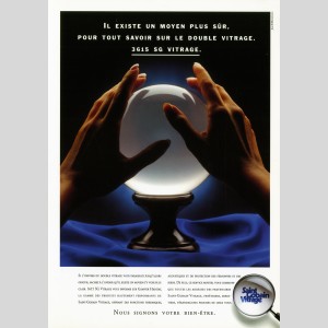 Publicité pour les services par Minitel de Saint-Gobain Vitrage, 1991