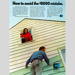 Campagne publicitaire pour les bardeaux de CertainTeed, 1972
