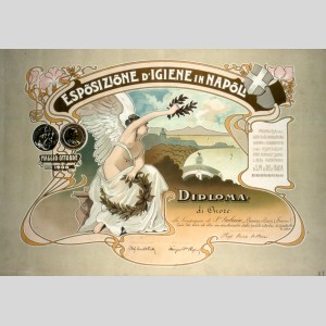 Diplôme décerné à la Compagnie de Saint-Gobain lors de l'Exposition d'Hygiène de Naples en 1900 : diplôme d'honneur