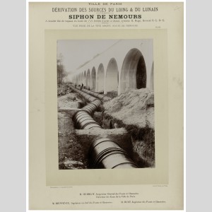 Dérivation des sources du Loing et du Lunain : pose de tuyaux en fonte frettés d’acier par Pont-à-Mousson, 1898-1900