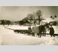 Tuyau en fonte de Pont-à-Mousson transporté sur un traîneau pour Salzbourg en Autriche, 1929