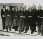 Louis Paul Thénard (en costume à gauche) avec le conseil d'administration de Saint-Gobain lors de l'inauguration du puits Thénard à la mine de Chizeuil