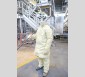 Maçon fumiste en combinaison intégrale « Heat beater » à l’usine Eurofloat de Salaise-sur-Sanne, 2013